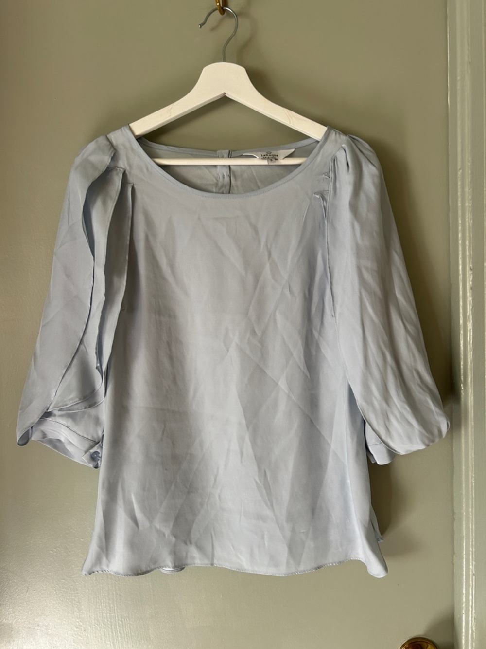 Laroque Originals Victoria Blouse in French blue size small silk
